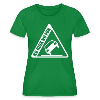 Kein Risiko, kein Spaß, lustiges Geschenk, Autotuning - Frauen Funktions-T-Shirt - Kelly Green - Vorne - AI Model Female 172 dark (172cm)