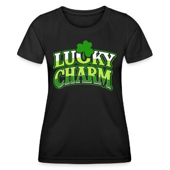 Lucky Charm - St. Patrick's Day - Irland - Frauen Funktions-T-Shirt - Schwarz - Vorne - AI Model Female 172 light (172cm)
