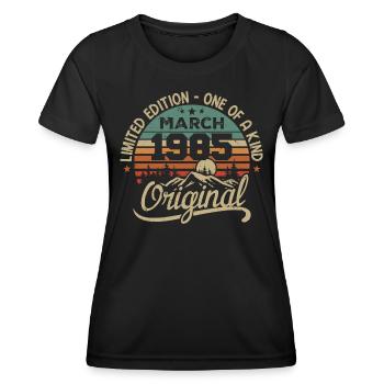 Original März 1985 Geburtstagsgeschenk März 1985 - Frauen Funktions-T-Shirt - Schwarz - Vorne - AI Model Female 172 light (172cm)
