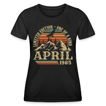 Meilleur Cadeau D'anniversaire Avril 1985 - T-shirt sport Femme - noir - Devant - AI Model Female 172 light (172cm)