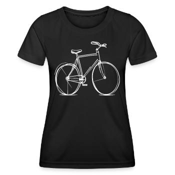 Fahrrad Strichzeichung - Frauen Funktions-T-Shirt - Schwarz - Vorne - AI Model Female 172 light (172cm)