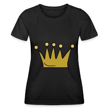 Emoji couronne couronnes croquis or - T-shirt sport Femme - noir - Devant - AI Model Female 172 light (172cm)