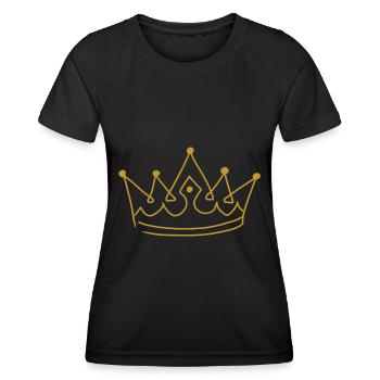 Emoji couronne couronnes croquis or - T-shirt sport Femme - noir - Devant - AI Model Female 172 light (172cm)