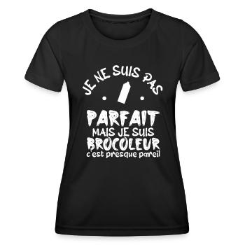pas parfait mais je suis bricoleur ! - T-shirt sport Femme - noir - Devant - AI Model Female 172 light (172cm)