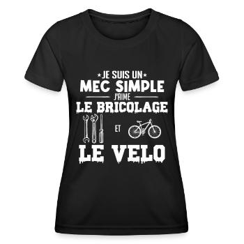 bricolage clé molette et velo mec simple - T-shirt sport Femme - noir - Devant - AI Model Female 172 light (172cm)