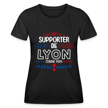 supporteur de Lyon - football lyon | fan de lyon. - T-shirt sport Femme - noir - Devant - AI Model Female 172 light (172cm)