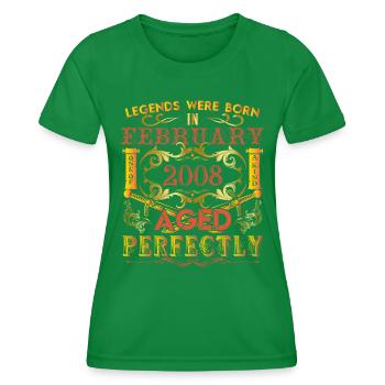 Februar 2008 - Geburtstag 2008 Legenden wurden geboren. - Frauen Funktions-T-Shirt - Kelly Green - Vorne - AI Model Female 172 dark (172cm)
