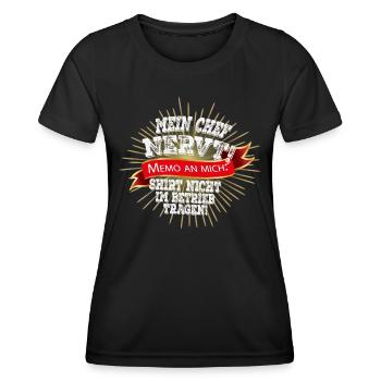 Mon patron est agaçant! Ne portez pas de chemise dans l’entreprise! - T-shirt sport Femme - noir - Devant - AI Model Female 172 light (172cm)