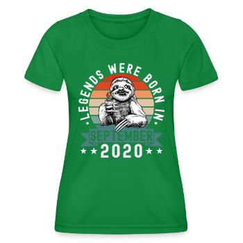 Les légendes sont nées en septembre 2020 paresseux défectueux - T-shirt sport Femme - vert - Devant - AI Model Female 172 dark (172cm)