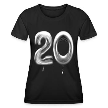 20. Geburtstag Ballons Geburtstagsballons 20 Jahre - Frauen Funktions-T-Shirt - Schwarz - Vorne - AI Model Female 172 light (172cm)