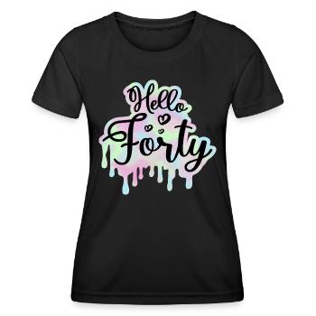 Célébrer 40ème Anniversaire Femme 40 Ans Tie Dye - T-shirt sport Femme - noir - Devant - AI Model Female 172 light (172cm)