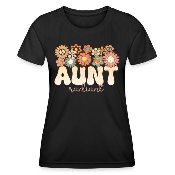 Retro Boho 1970 Tante Formidable Tata Radieuse - T-shirt sport Femme - noir - Devant - AI Model Female 172 light (172cm)