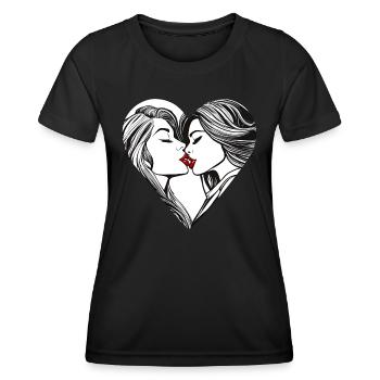Girls in Love Heart - Women's Functional T-Shirt - black - Front - AI Model Female 172 light (172cm)