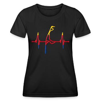 Sylt Skyline Nordsee Herzschlag Nordfriesen Sylter - Frauen Funktions-T-Shirt - Schwarz - Vorne - AI Model Female 172 light (172cm)