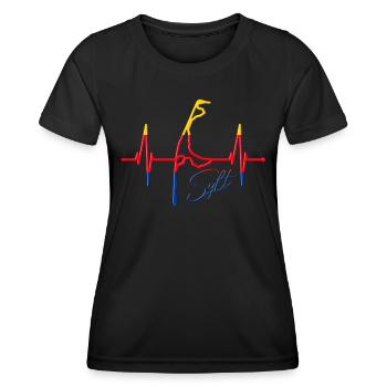 Sylt Skyline Nordsee Herzschlag Nordfriesen Sylter - Frauen Funktions-T-Shirt - Schwarz - Vorne - AI Model Female 172 light (172cm)