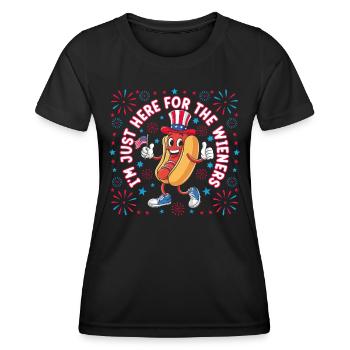 Hotdog Amérique Indépendance 4 Juillet - T-shirt sport Femme - noir - Devant - AI Model Female 172 light (172cm)