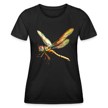 Libelle Dragonfly Bunte Flügel Süße Libellen - Frauen Funktions-T-Shirt - Schwarz - Vorne - AI Model Female 172 light (172cm)