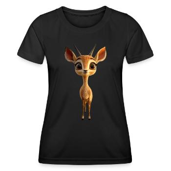 Antilope, Koudou, Gazelle, Afrique, Serengeti, Antilope - T-shirt sport Femme - noir - Devant - AI Model Female 172 light (172cm)