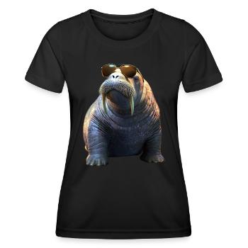 Walross Stoßzähne Robbe Wilde Pazifische Walrosse - Frauen Funktions-T-Shirt - Schwarz - Vorne - AI Model Female 172 light (172cm)