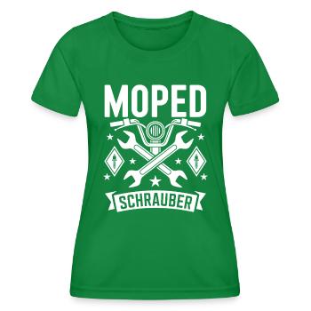 Moped Schrauber Werkstatt Mechaniker Mopedfahrer - Frauen Funktions-T-Shirt - Kelly Green - Vorne - AI Model Female 172 dark (172cm)