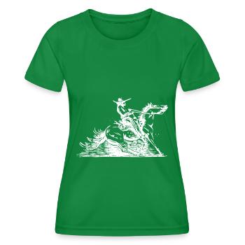 Cheval Rodeo Western - T-shirt sport Femme - vert - Devant - AI Model Female 172 dark (172cm)