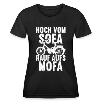 Mofa Mofas Moped Zweirad Mofafahrer Rollerfahrer - Frauen Funktions-T-Shirt - Schwarz - Vorne - AI Model Female 172 light (172cm)