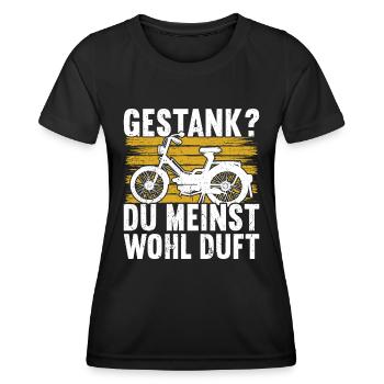 Mofa Mofas Moped Zweirad Mofafahrer Rollerfahrer - Frauen Funktions-T-Shirt - Schwarz - Vorne - AI Model Female 172 light (172cm)