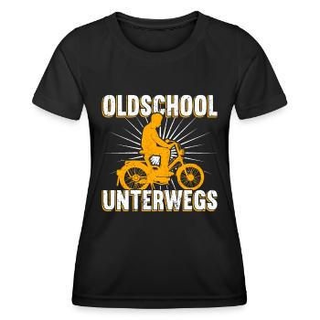 Mofa Mofas Moped Zweirad Mofafahrer Rollerfahrer - Frauen Funktions-T-Shirt - Schwarz - Vorne - AI Model Female 172 light (172cm)