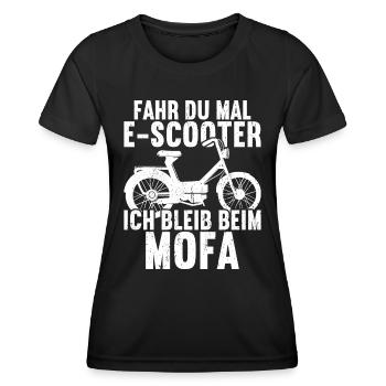 Mofa Moped Rollerfahrer - Frauen Funktions-T-Shirt - Schwarz - Vorne - AI Model Female 172 light (172cm)
