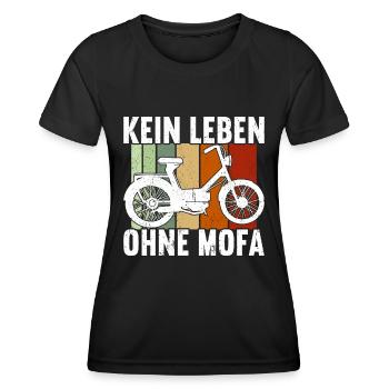 Mofa Mofas Moped Zweirad Mofafahrer Rollerfahrer - Frauen Funktions-T-Shirt - Schwarz - Vorne - AI Model Female 172 light (172cm)