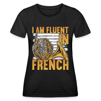 French Horn Brass Marching Band - T-shirt sport Femme - noir - Devant - AI Model Female 172 light (172cm)