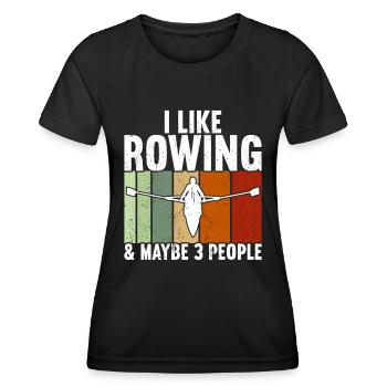 Aviron Bateau à rames Rameur - T-shirt sport Femme - noir - Devant - AI Model Female 172 light (172cm)