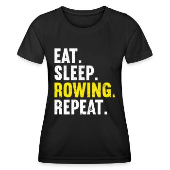 Aviron Bateau à rames Rameur - T-shirt sport Femme - noir - Devant - AI Model Female 172 light (172cm)