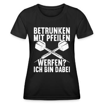 Dart Dartpfeil Dartscheibe - Frauen Funktions-T-Shirt - Schwarz - Vorne - AI Model Female 172 light (172cm)
