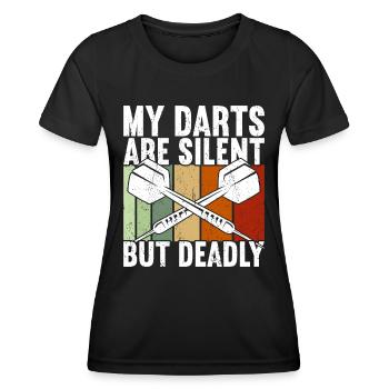 Dart Darts Volltreffer - Frauen Funktions-T-Shirt - Schwarz - Vorne - AI Model Female 172 light (172cm)
