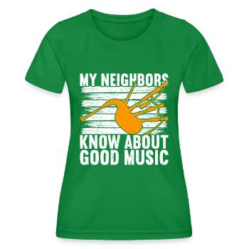 Joueur de cornemuse Cornemuse Bagpiper - T-shirt sport Femme - vert - Devant - AI Model Female 172 dark (172cm)