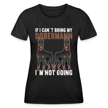 Dobermann Hund - Frauen Funktions-T-Shirt - Schwarz - Vorne - AI Model Female 172 light (172cm)
