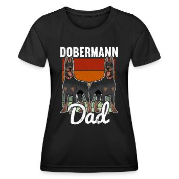 Dobermann Hund - Frauen Funktions-T-Shirt - Schwarz - Vorne - AI Model Female 172 light (172cm)