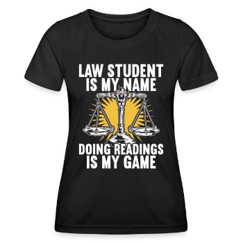 Law Student Lawyer - Women's Functional T-Shirt - black - Front - AI Model Female 172 light (172cm)