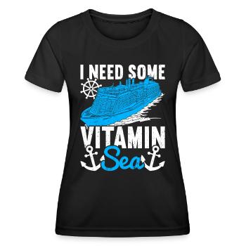 Bateau de croisière Croisière Vacances Croisière en famille - T-shirt sport Femme - noir - Devant - AI Model Female 172 light (172cm)