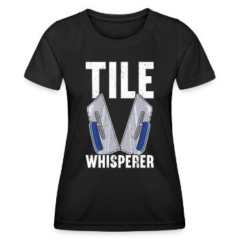 Tuiler Setter Tileter Tiles - T-shirt sport Femme - noir - Devant - AI Model Female 172 light (172cm)