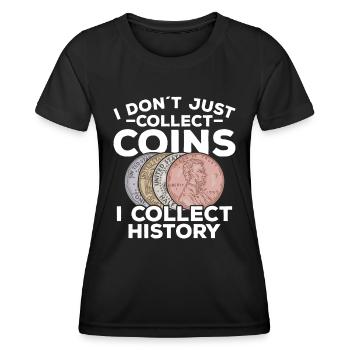 Coin Collector Coin Collecting Numismatist - Women's Functional T-Shirt - black - Front - AI Model Female 172 light (172cm)