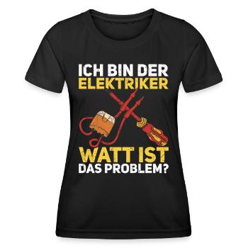 Elektriker - Frauen Funktions-T-Shirt - Schwarz - Vorne - AI Model Female 172 light (172cm)