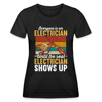 Elektriker Elektriker - Frauen Funktions-T-Shirt - Schwarz - Vorne - AI Model Female 172 light (172cm)