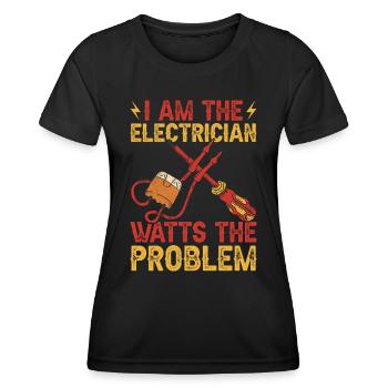 Elektriker Elektriker - Frauen Funktions-T-Shirt - Schwarz - Vorne - AI Model Female 172 light (172cm)