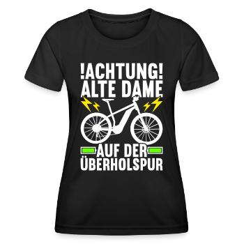 E-Bike E Bike Elektrofahrrad Elektrorad - Frauen Funktions-T-Shirt - Schwarz - Vorne - AI Model Female 172 light (172cm)