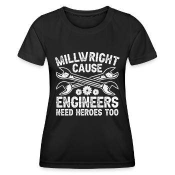 Mécanicien de chantier Mécaniciens de chantier - T-shirt sport Femme - noir - Devant - AI Model Female 172 light (172cm)