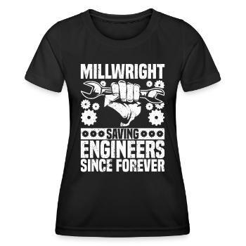 Mécanicien de chantier Mécaniciens de chantier - T-shirt sport Femme - noir - Devant - AI Model Female 172 light (172cm)