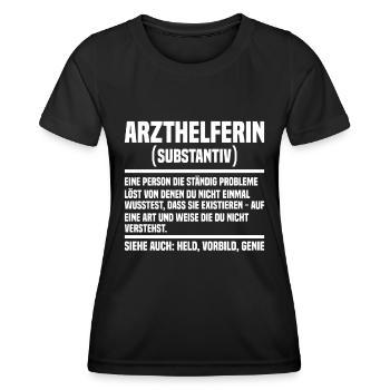 Arzthelferin - Frauen Funktions-T-Shirt - Schwarz - Vorne - AI Model Female 172 light (172cm)