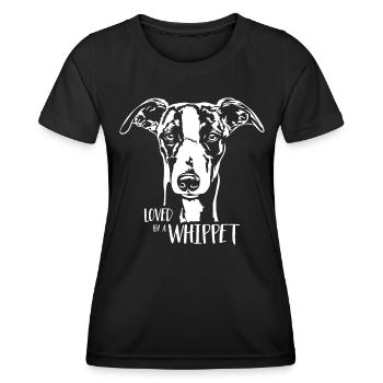 Loved by a Whippet Dog Saying Dogs Wilsigns - Women's Functional T-Shirt - black - Front - AI Model Female 172 light (172cm)